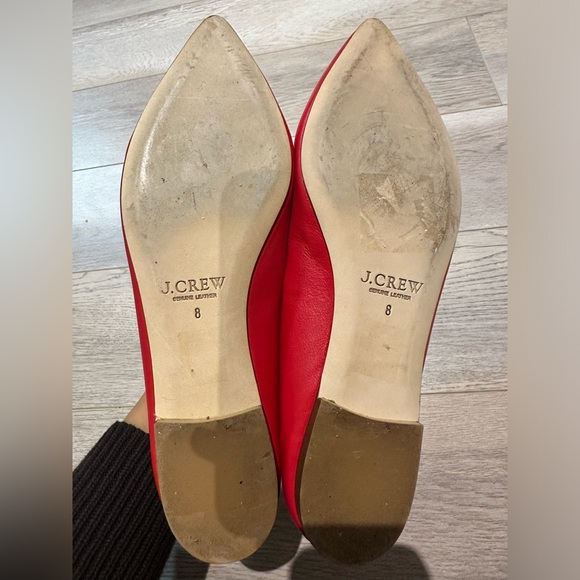 Jcrew red ballet flats genuine leather size 8 - Picture 6 of 9